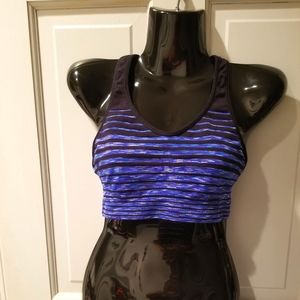 Champion Sports Blue Striped Top